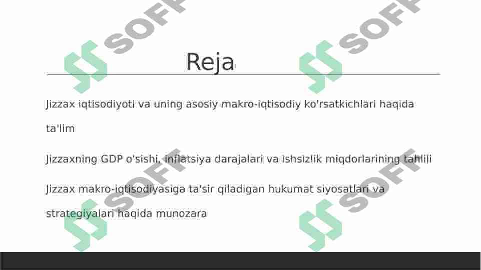 Jizzaxni makro iqtisodiyoti 2
