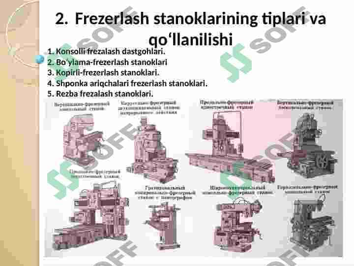 Frezalash stanoklari. Jilvirlash stanoklari 3