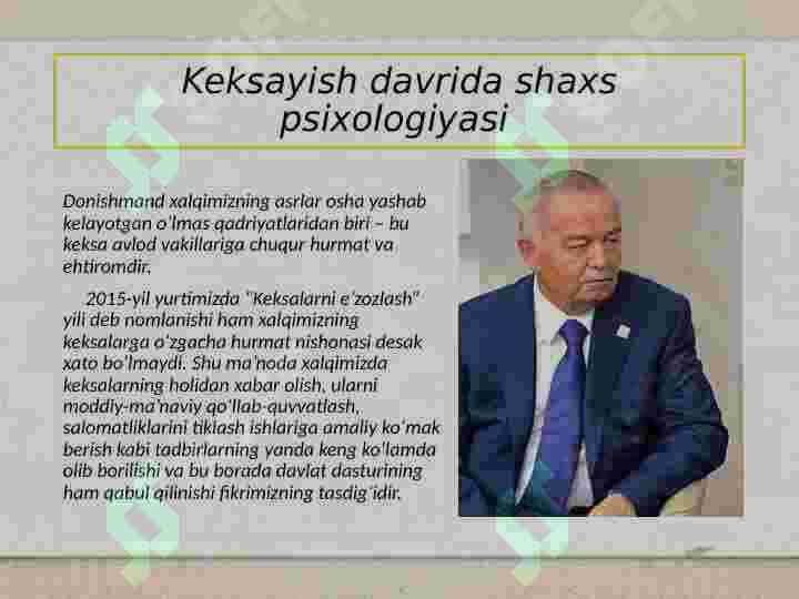 Keksayish davrida shaxs psixologiyasi 2
