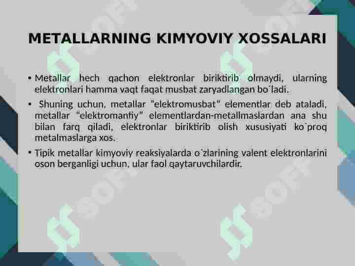 MЕTАLLАRNING UMUMIY XOSSALARI 7