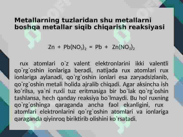 MЕTАLLАRNING UMUMIY XOSSALARI 8