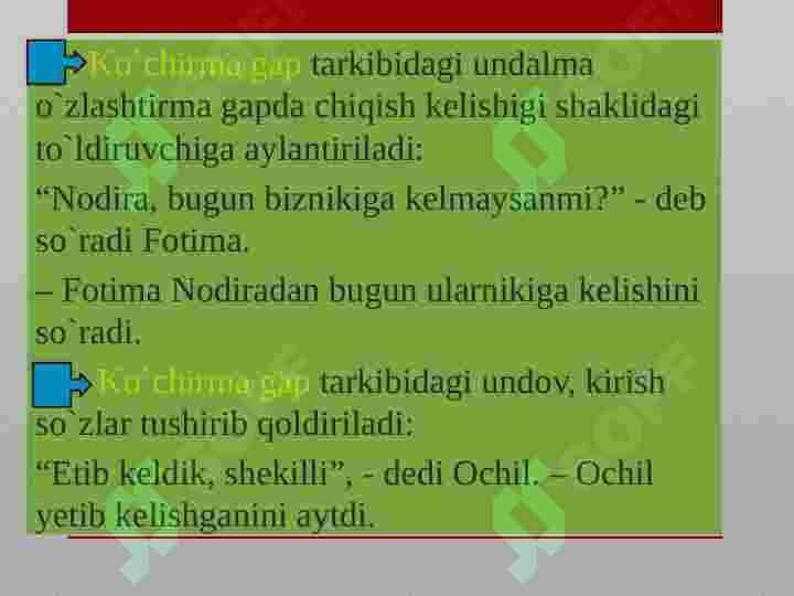 Ko'chirma gaplar 5
