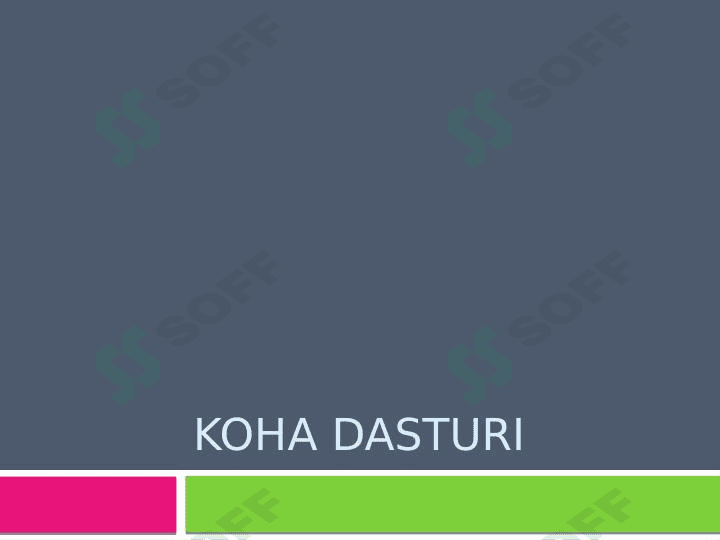 Koha dasturi 1