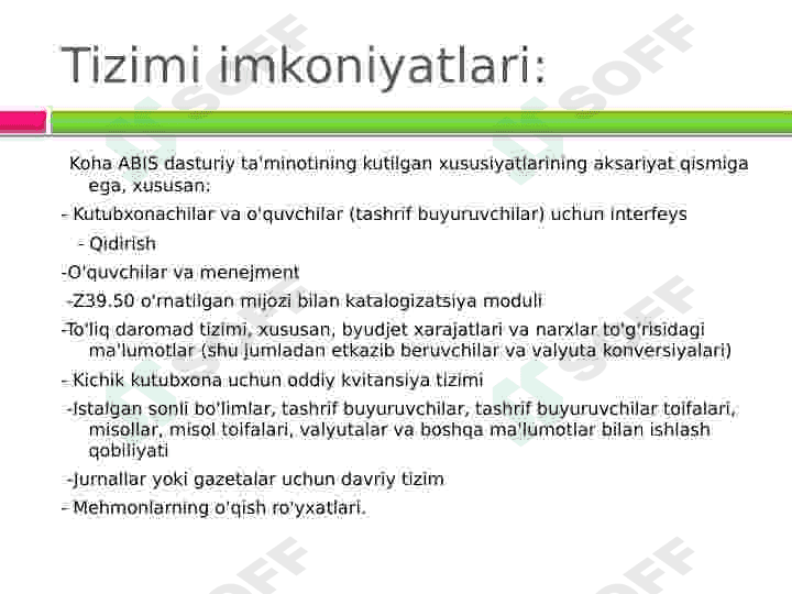 Koha dasturi 3