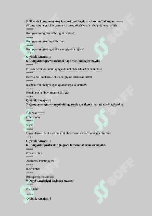 informatika fanidan 150 talik test javoblari bilan 2