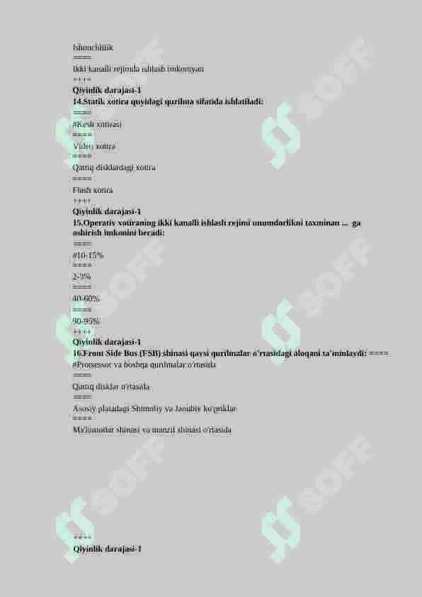 informatika fanidan 150 talik test javoblari bilan 4