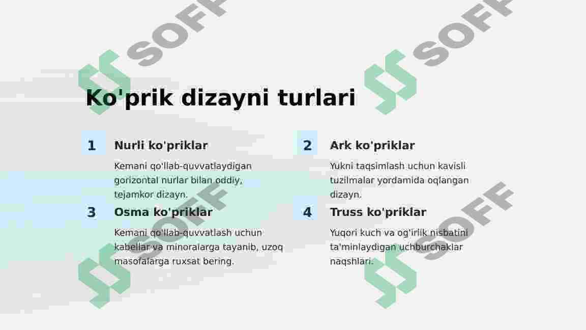 Ko'priklar, yo'l o'tkazgichlar va estakadalarning elementlarini o‘rganish 3