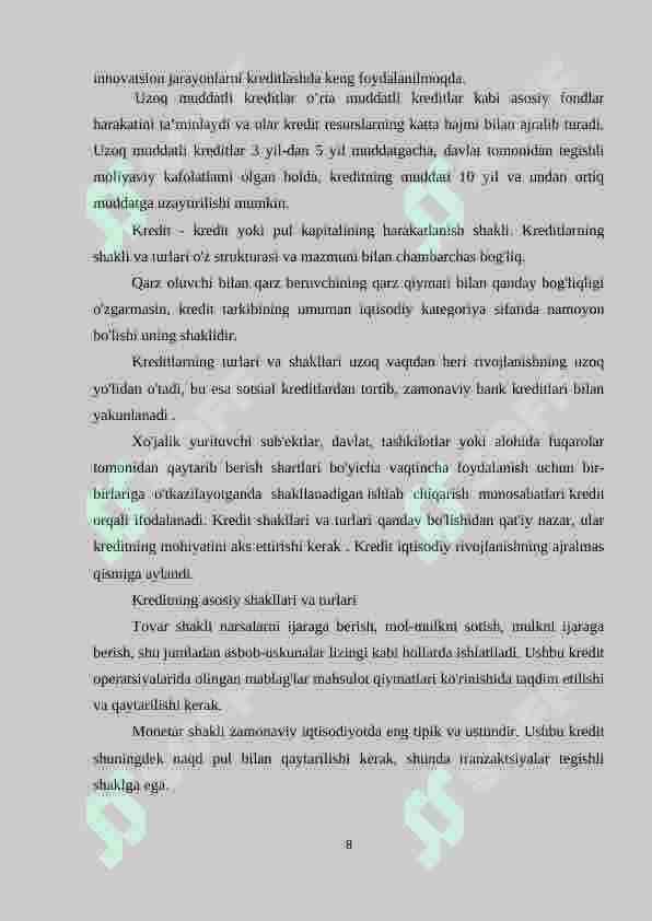 Kreditning turlari 8