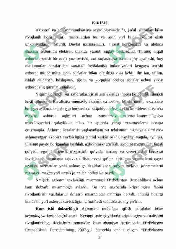 IDEA simmetrik blokli shifrlash algoritmini takomillashtirish 3