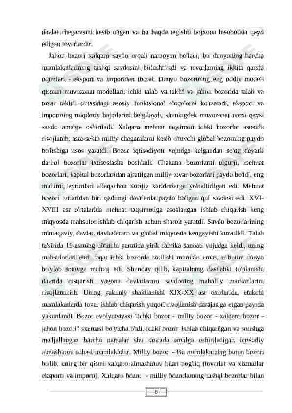 Jahon bozori va uning shakillari 8