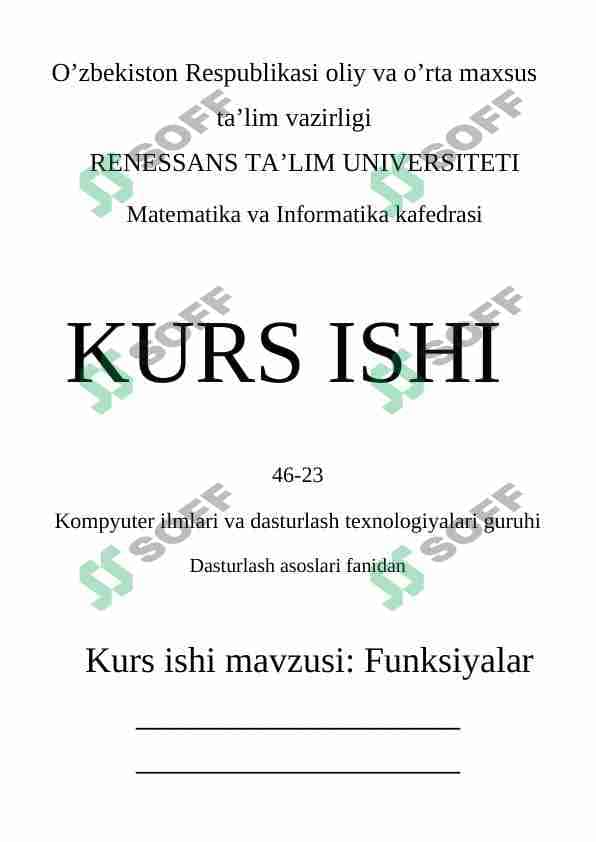 C++ da funksiyalar