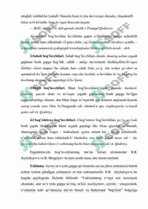 ERGASHTIRUVCHI BOG’LOVCHI VA YUKLAMALAR 4