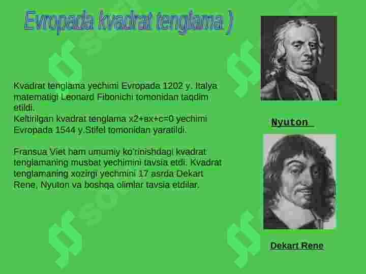 Kvadrat tenglamalar 3