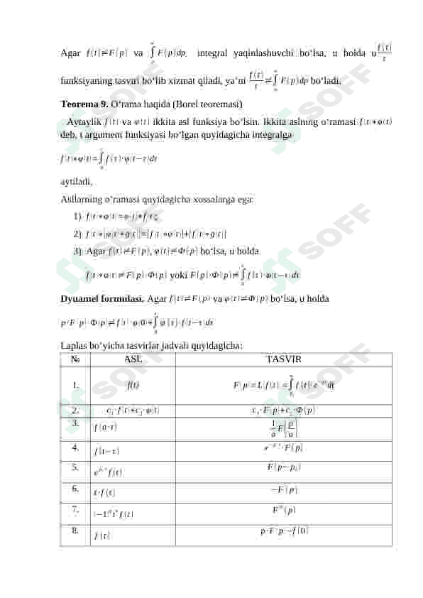 Laplas almashtirishlari 3