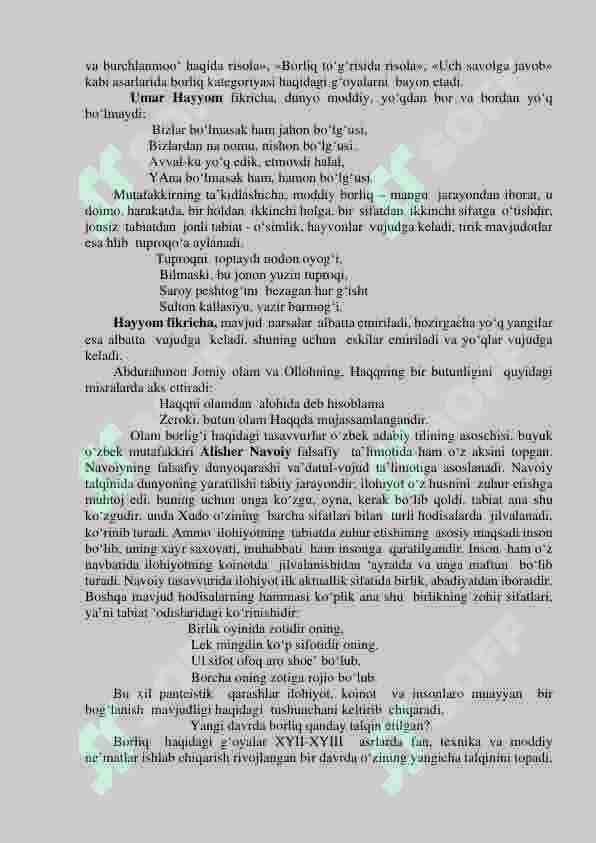 BORLIQ (ONTOLOGIYA) VA RIVOJLANISH FALSAFASI. 3