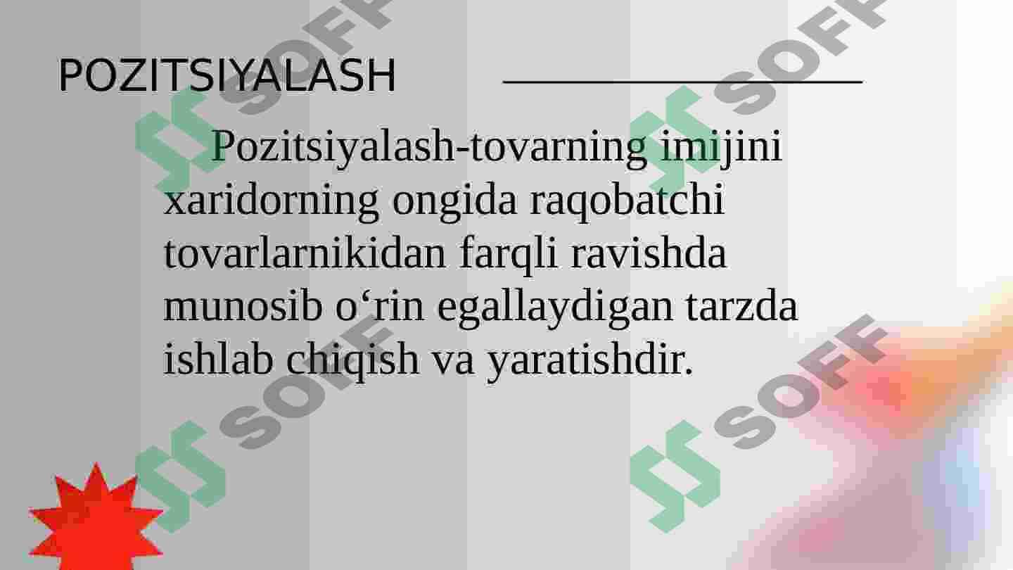 MAQSADLI BOZORNI TANLASH 4