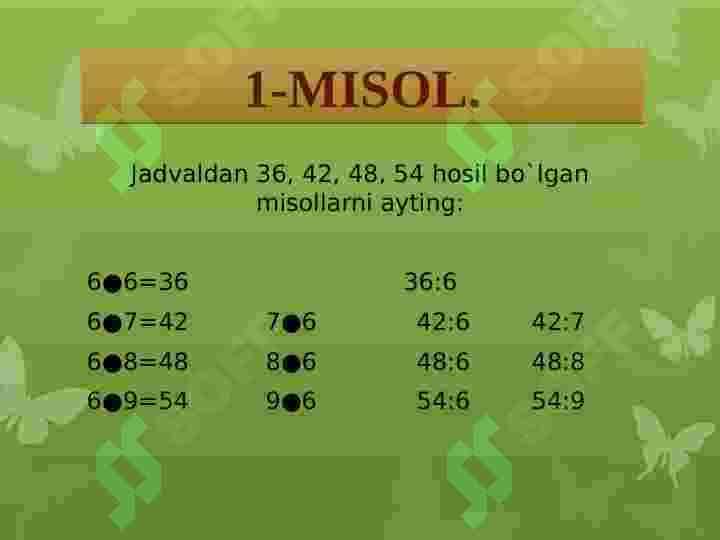 Masalani tenglama va jadval tuzib yechish 2