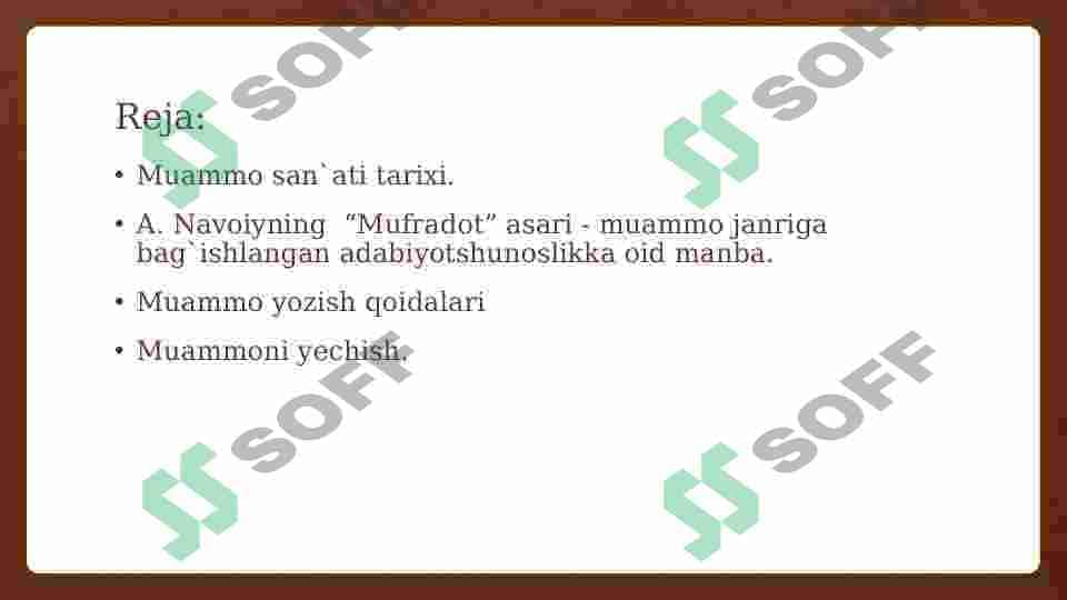 Muammo ni yechish 2