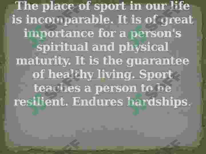 The role a sport in a healthy lifestyle 2