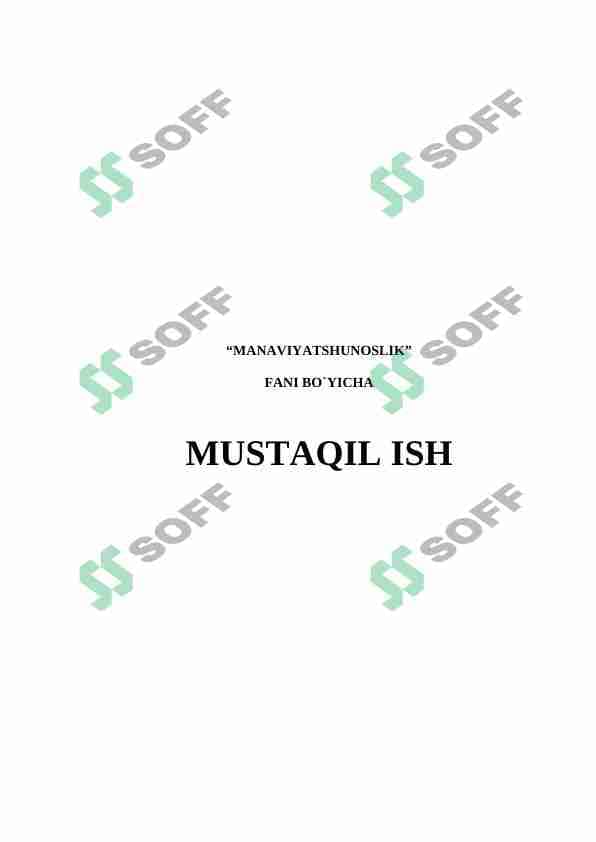 Mafkuraviy tahdid va ularga qarshi kurash