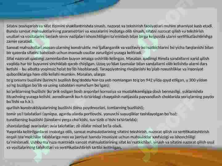 Mahsulot sifati 3
