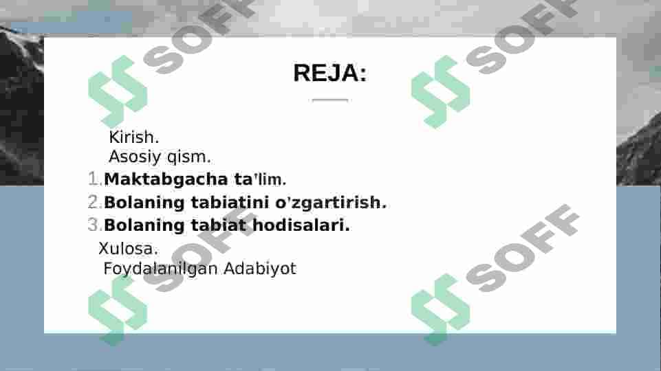 Maktabgacha ta`lim mazmuni 2