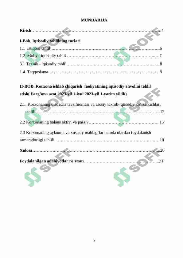 Iqtisodiy tahlilning turlari