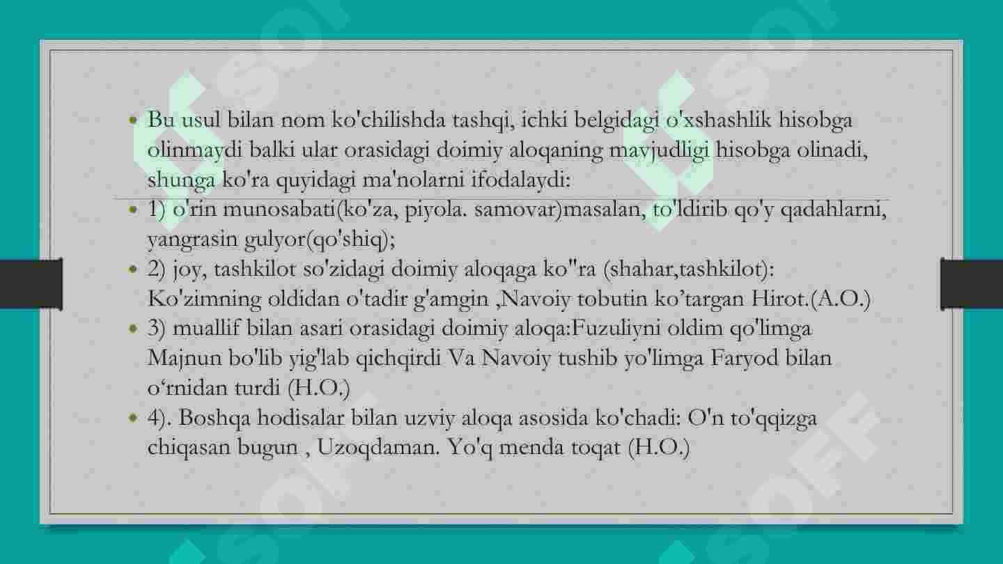 Ma‘no ko‘chish turlari 8