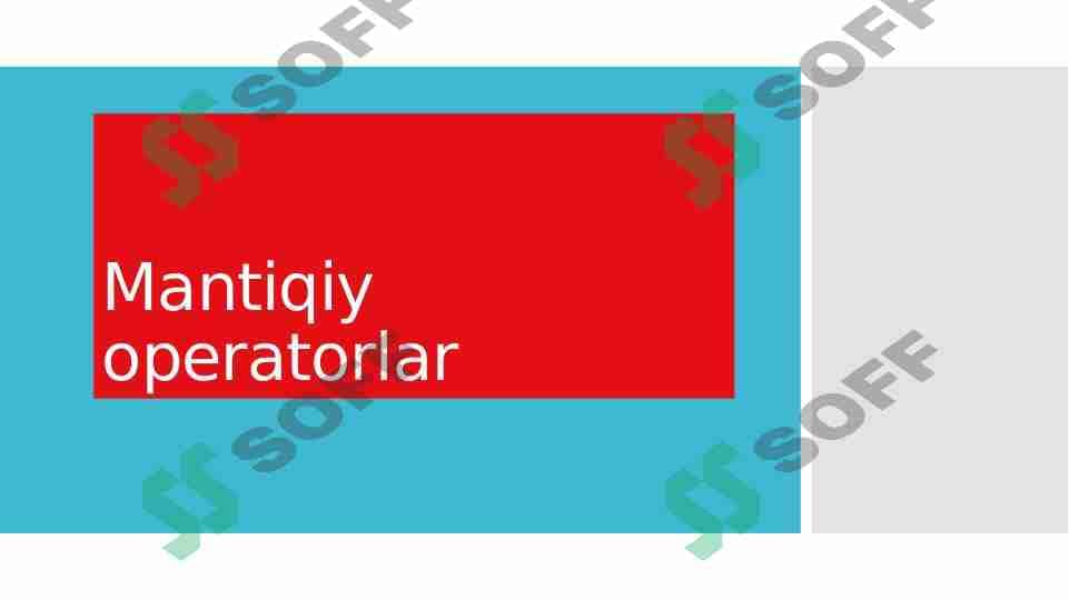 C++ mantiqiy operatorlar