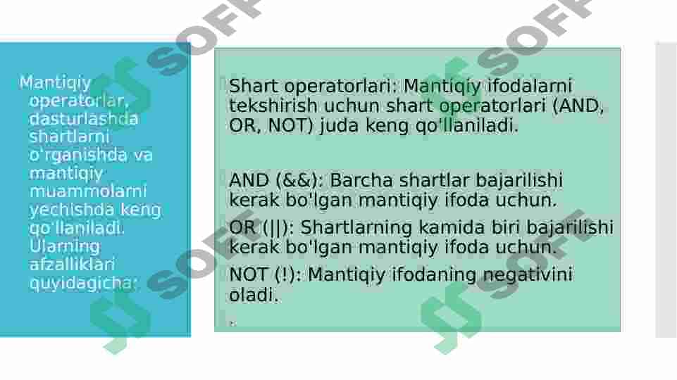 C++ mantiqiy operatorlar 2