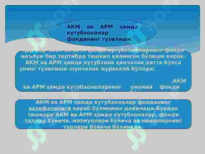 Axborot kutubxona fondini o‘ziga xos belgi va xususiyatlari. 7