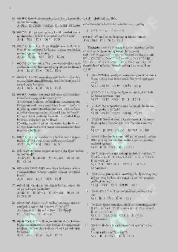 Matematika Oq Toʻplam 6