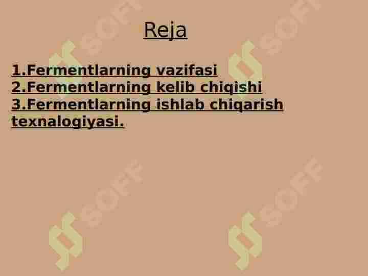 Fermentlarni ishlab chiqarish texnalogiyasi 2