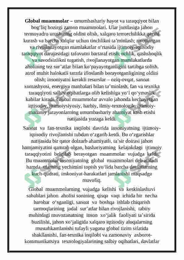 Global muammolarni yechishda falsafaning roli 2