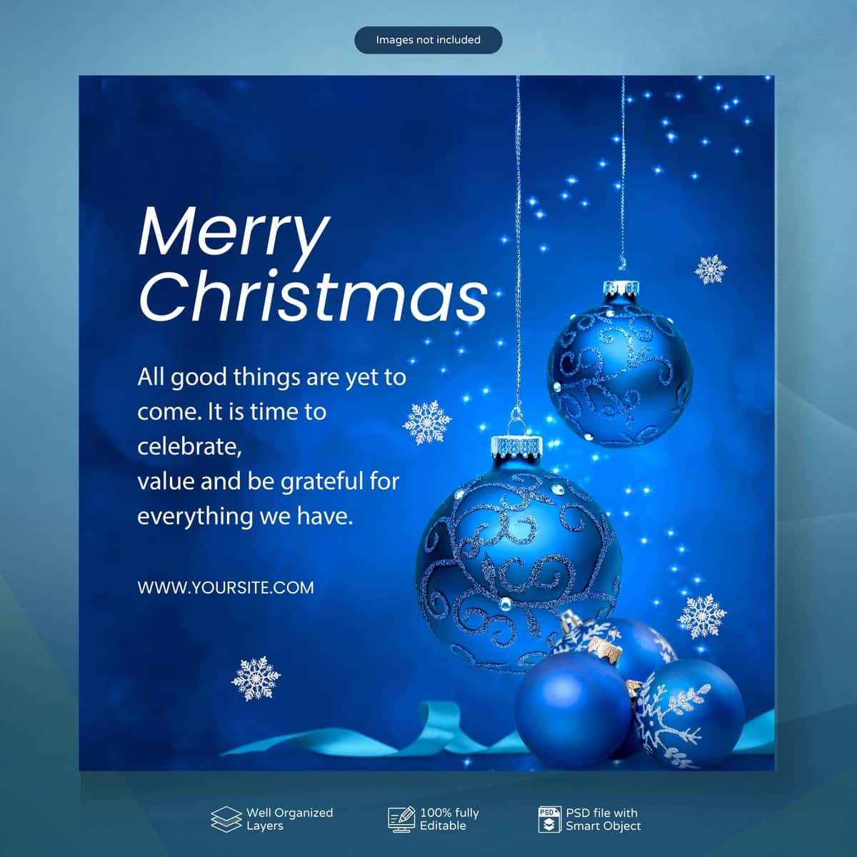 Psd quvnoq Rojdestvo yangi yilingiz bilan ijtimoiy media post shabloni | Psd merry christmas happy new year social media post template 1