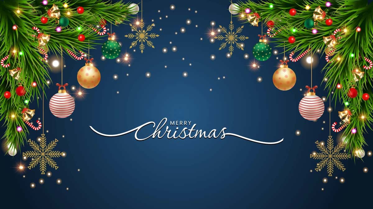 Ijtimoiy tarmoqlarda Rojdestvo elementlari bilan quvnoq Rojdestvo foni | Merry christmas background with christmas elements social media 1