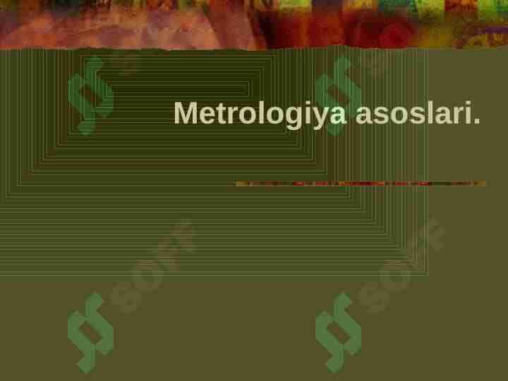 Metrologiya asoslari