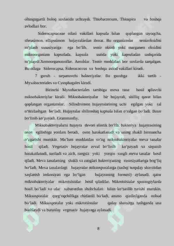 Mikroorganizmlarning klassifikatsiyasi 8