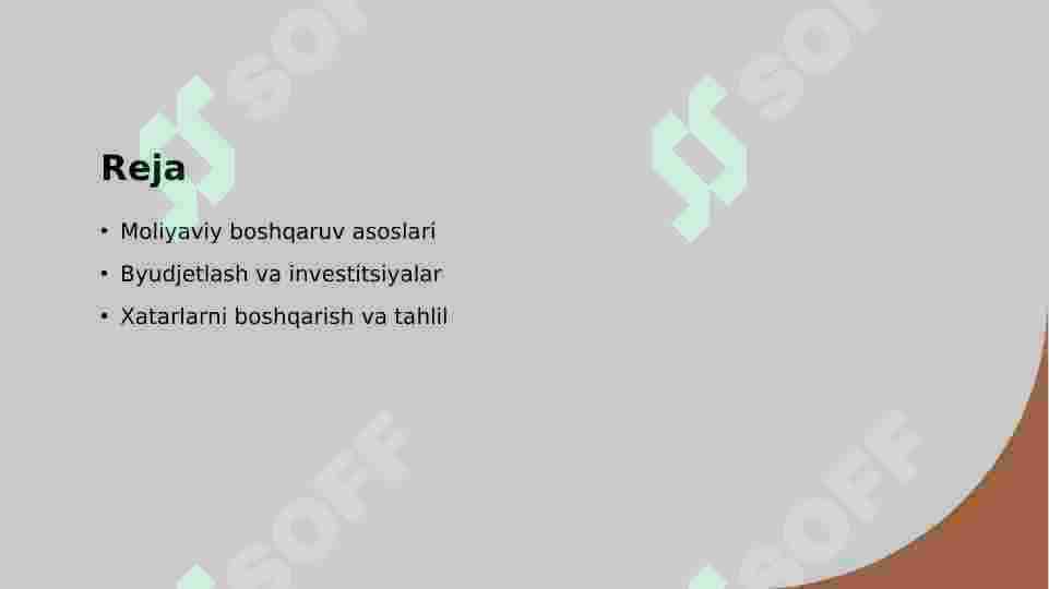 Moliyaviy boshqaruv 2