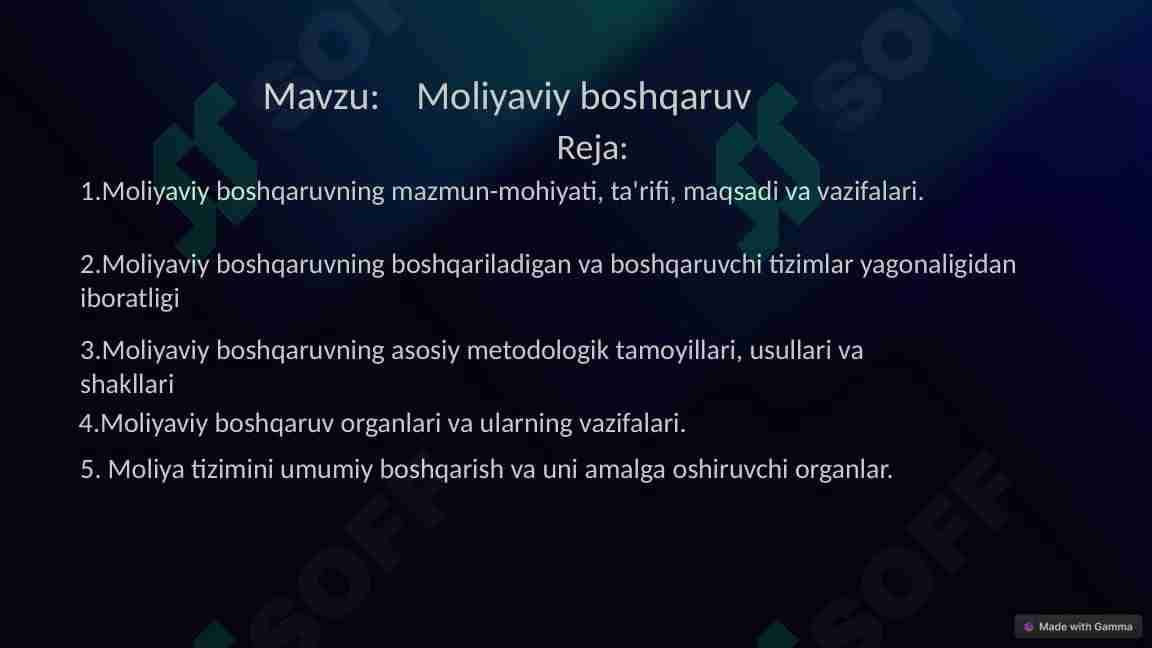Moliyaviy boshqaruv