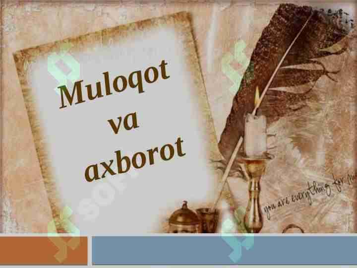Muloqot va axborot