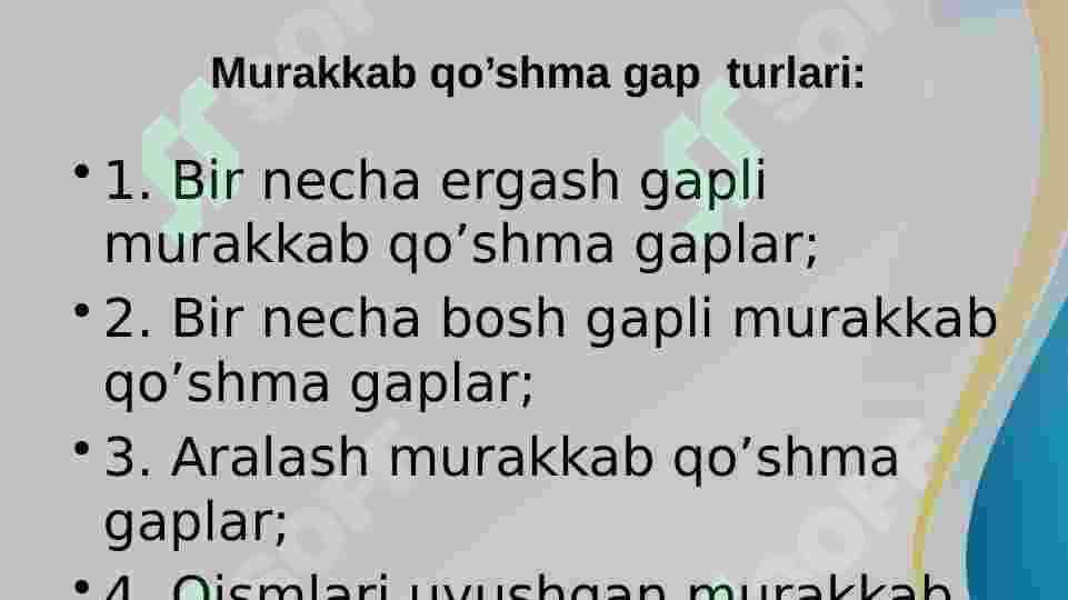 Murakkab qo'shma gap 3