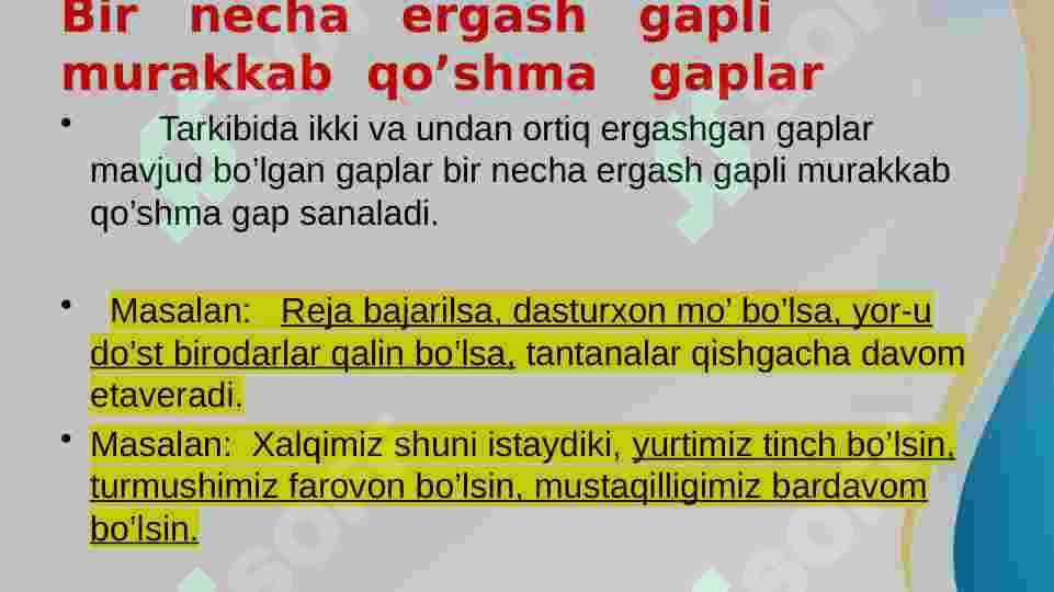 Murakkab qo'shma gap 4