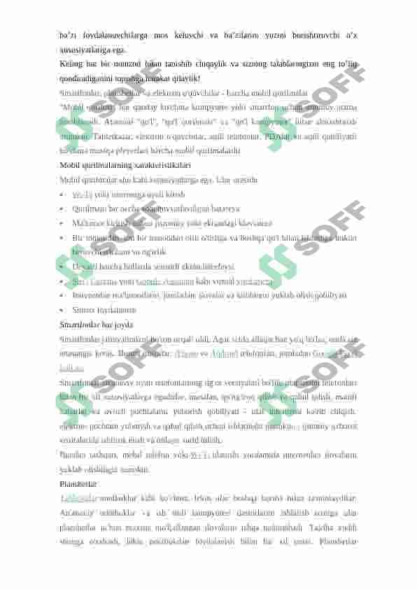 Mobil qurilmalar uchun opertsion tizim 6