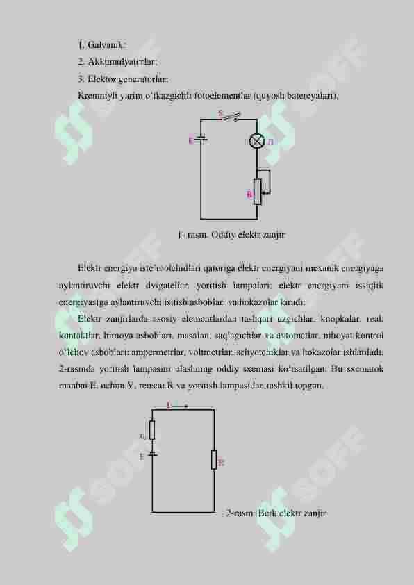 Elektrzanjirlarining asosiy tushunchalari, elementlariva qonunlari. 6