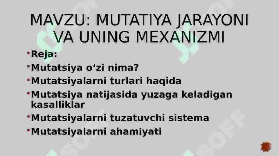 Mutatiya jarayoni va uning mexanizmi 2