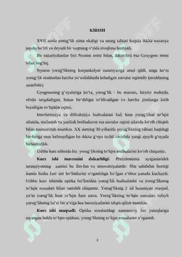 YORUG‘LIKNING TO‘LQIN XOSSALARI 2