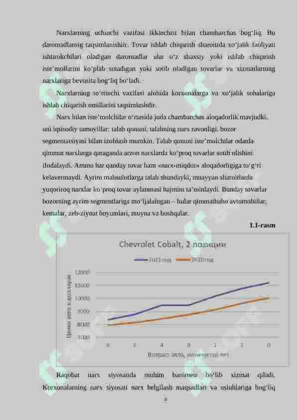Narx va daromadlar o‘zgarishining iste’molchi tanloviga ta'siri 8