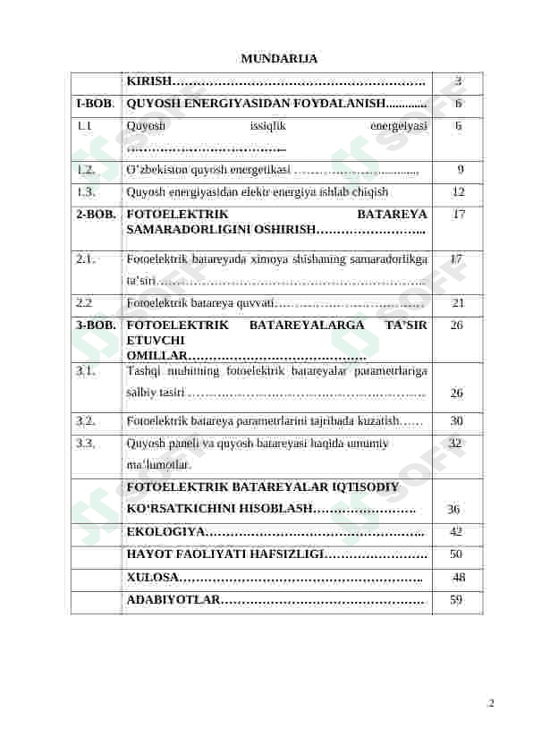 Respublika iqlim sharoitida yuqori samarali fotoelektrik batareyalarning mobil ko’rinishdagi konstruksiyalarini yaratish 2