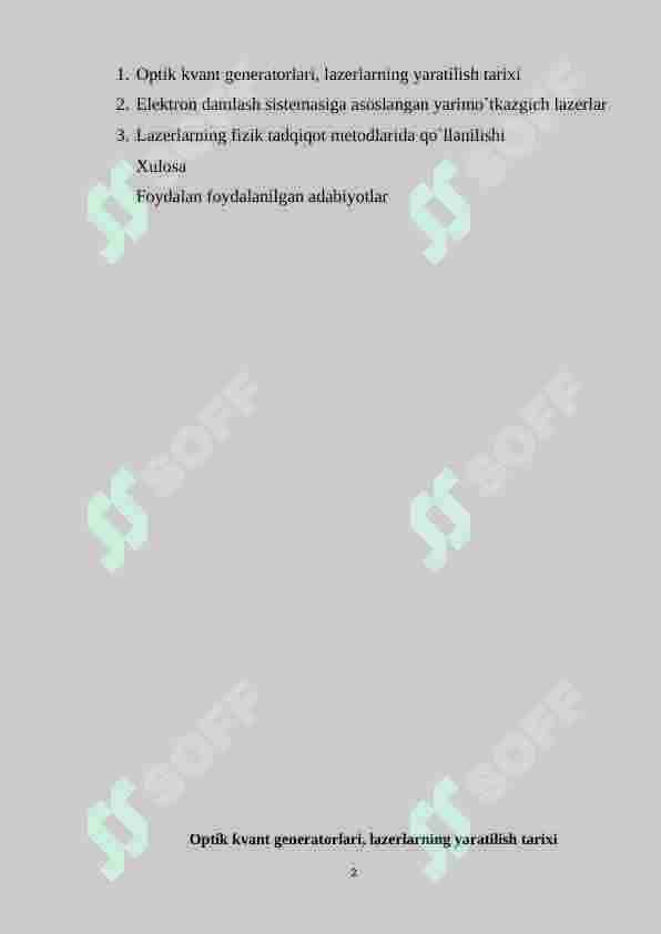 Elektron damlash sistemasiga asoslangan yarimo`tkazgich lazerlar 2